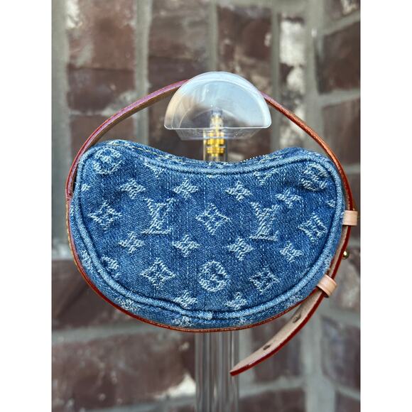 Louis Vuitton Croissant Handbag Monogram Denim MM Blue 37803 - Picture 10 of 15